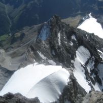 Die Aufstiegsrute über den Hintergrat