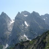 Blick auf die Steinerne Rinne und Fleischbank