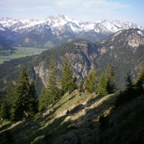 Unser Frühstücksplatz beim Abstieg von der Bad Kissinger Hütte