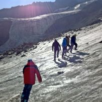 Gehen auf dem Gletscher