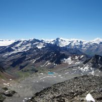 Blick zur Weißseespitze und Weißkugel über das Krumgampental