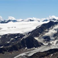 Blick auf den Gepatschferner, Weißseespitze, Weißkugel