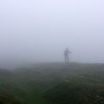 Start in den Wolken, man verlor sich fast aus den Augen