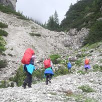 Aufstieg im Val Monfalcon di Cimoliana