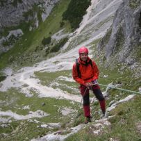 Christoph auf dem Weg nach unten