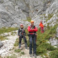 Ulrike, Christoph und Rolf am Ende der Abseilpiste