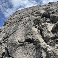 Jo beim Abseilen durch den Schwabentanz