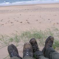 Irland Bergschuhe am Strand